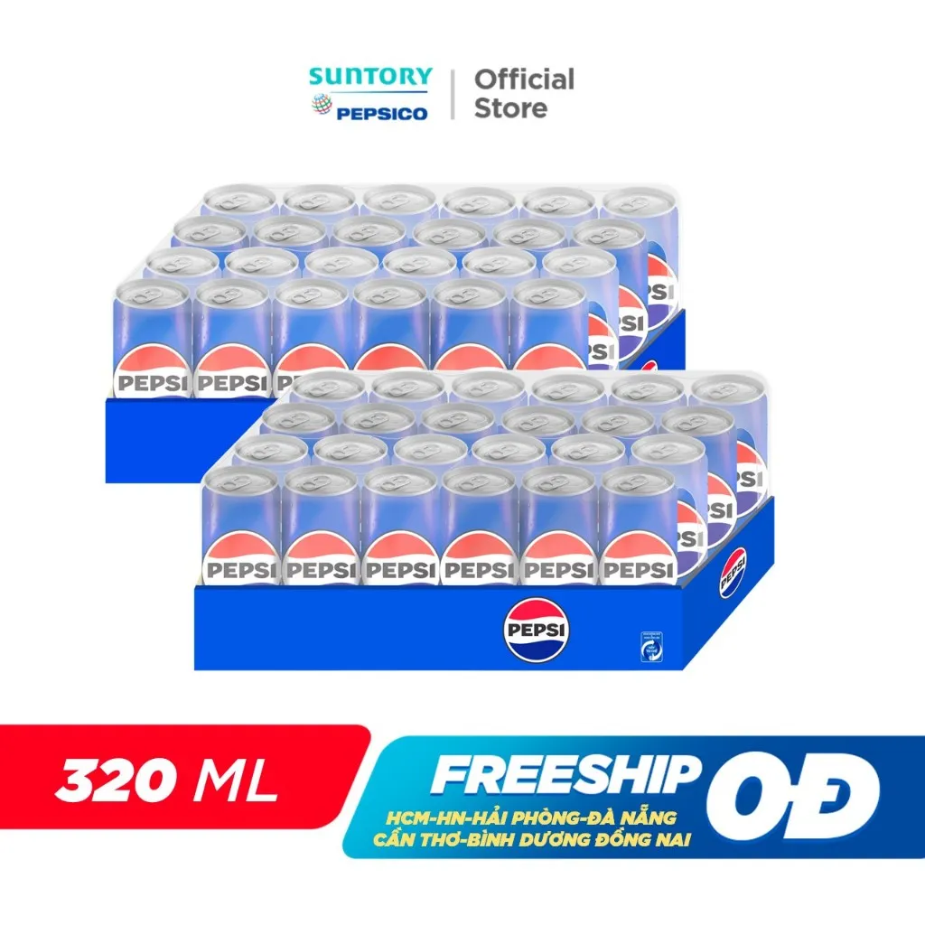 Ảnh [HỎA TỐC-VC 12%] Combo 2 Thùng 24 Lon Pepsi (320ml/lon hoặc 350ml/lon) 3