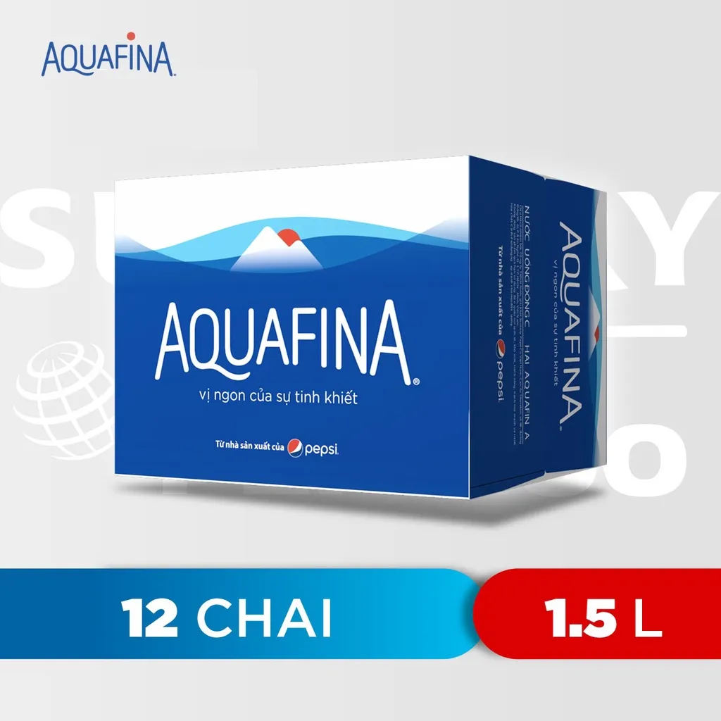 Ảnh [HỎA TỐC-VC 12%] Thùng 12 Chai Nước tinh khiết Aquafina (1.5L/chai) 3