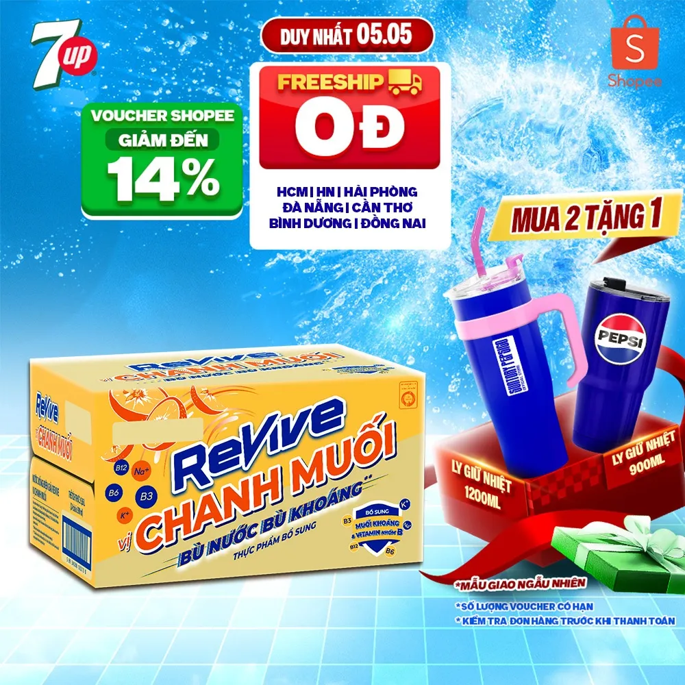 Ảnh [HỎA TỐC-VC 12%] Thùng 24 Chai Nước Giải Khát Revive Chanh Muối (390ml/chai) 1