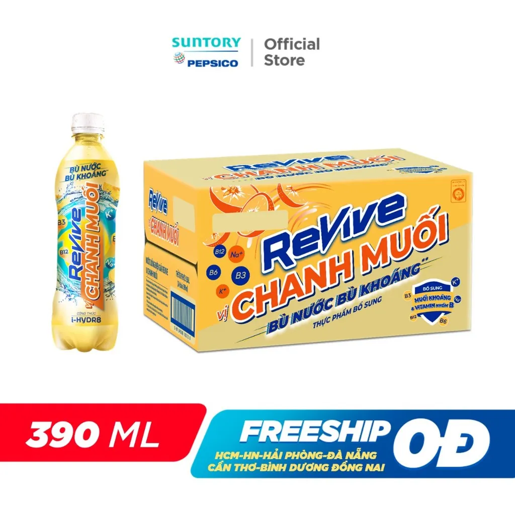 Ảnh [HỎA TỐC-VC 12%] Thùng 24 Chai Nước Giải Khát Revive Chanh Muối (390ml/chai) 2