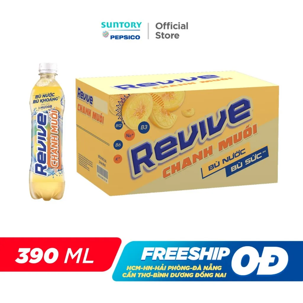 Ảnh [HỎA TỐC-VC 12%] Thùng 24 Chai Nước Giải Khát Revive Chanh Muối (390ml/chai) 3