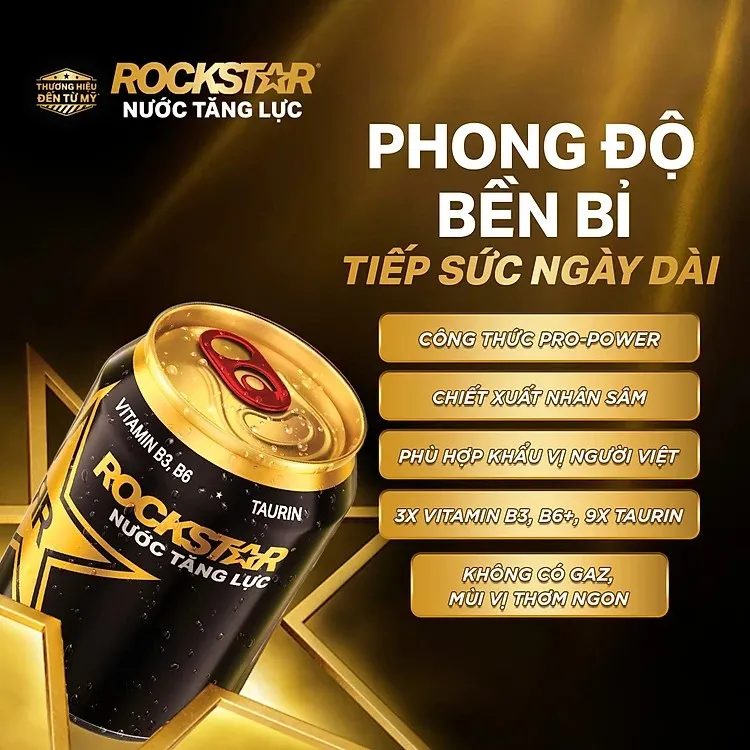 Ảnh [HỎA TỐC-VC 12%] Thùng 24 Lon Nước Tăng Lực Rockstar (250ml/lon) 4