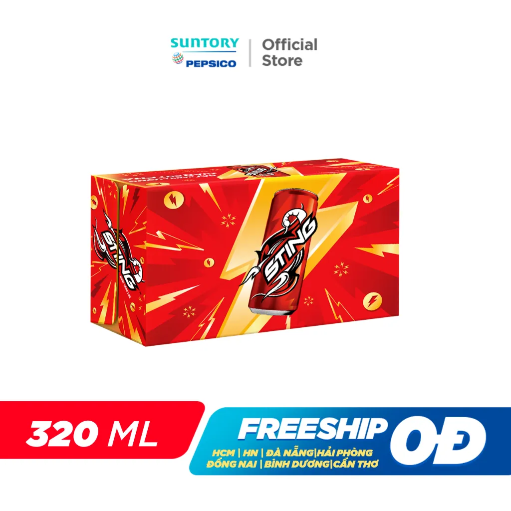 Ảnh [HỎA TỐC-VC 12%] Thùng 24 Lon Nước Tăng Lực Sting Dâu (320ml/lon) 3