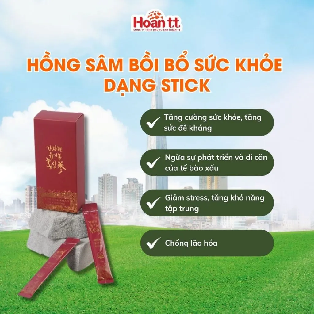 Ảnh Hồng Sâm Hữu Cơ Cải Thiện Sức Khỏe KJH Dạng Stick - Sâm Hàn Quốc  Dành Cho Người Trưởng Thành 1