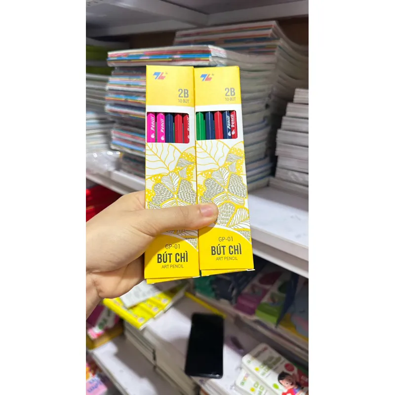 Ảnh Hộp 10 cây bút chì 2B cho học sinh, văn phòng , bút chì dùng để luyện viết chữ cho học sinh mới tập viết 1