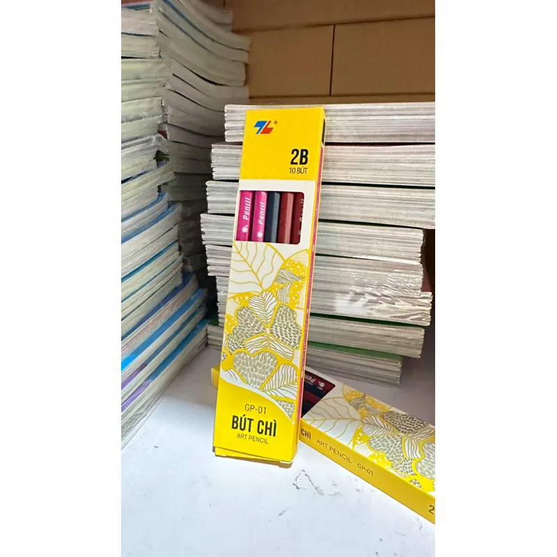 Ảnh Hộp 10 cây bút chì 2B cho học sinh, văn phòng , bút chì dùng để luyện viết chữ cho học sinh mới tập viết 2