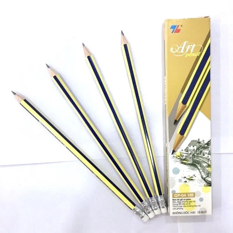 Ảnh Hộp 10 cây bút chì 2B cho học sinh, văn phòng , bút chì dùng để luyện viết chữ cho học sinh mới tập viết 4