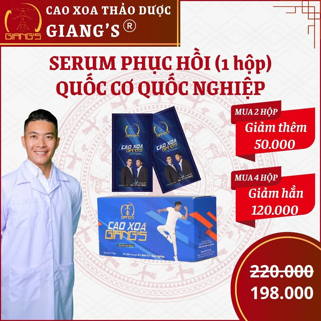 Ảnh Hộp 10 gói serum xoa bóp Quốc Cơ Quốc Nghiệp - Làm nóng và phục hồi cơ dùng trong thể dục thể thao 3