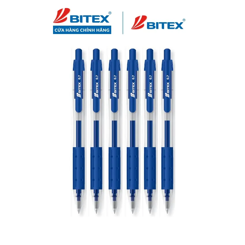 Ảnh Hộp 12 Bút gel Bitex G03 mực đỏ, đen, xanh (0.7mm) 3
