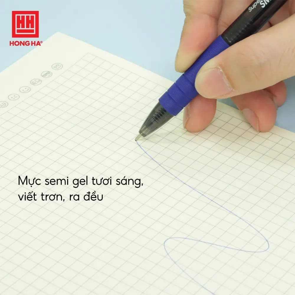 Ảnh Hộp 12 bút Semi Gel 0.7mm nét viết êm trơn, mực liên tục Hồng Hà (2600) 4