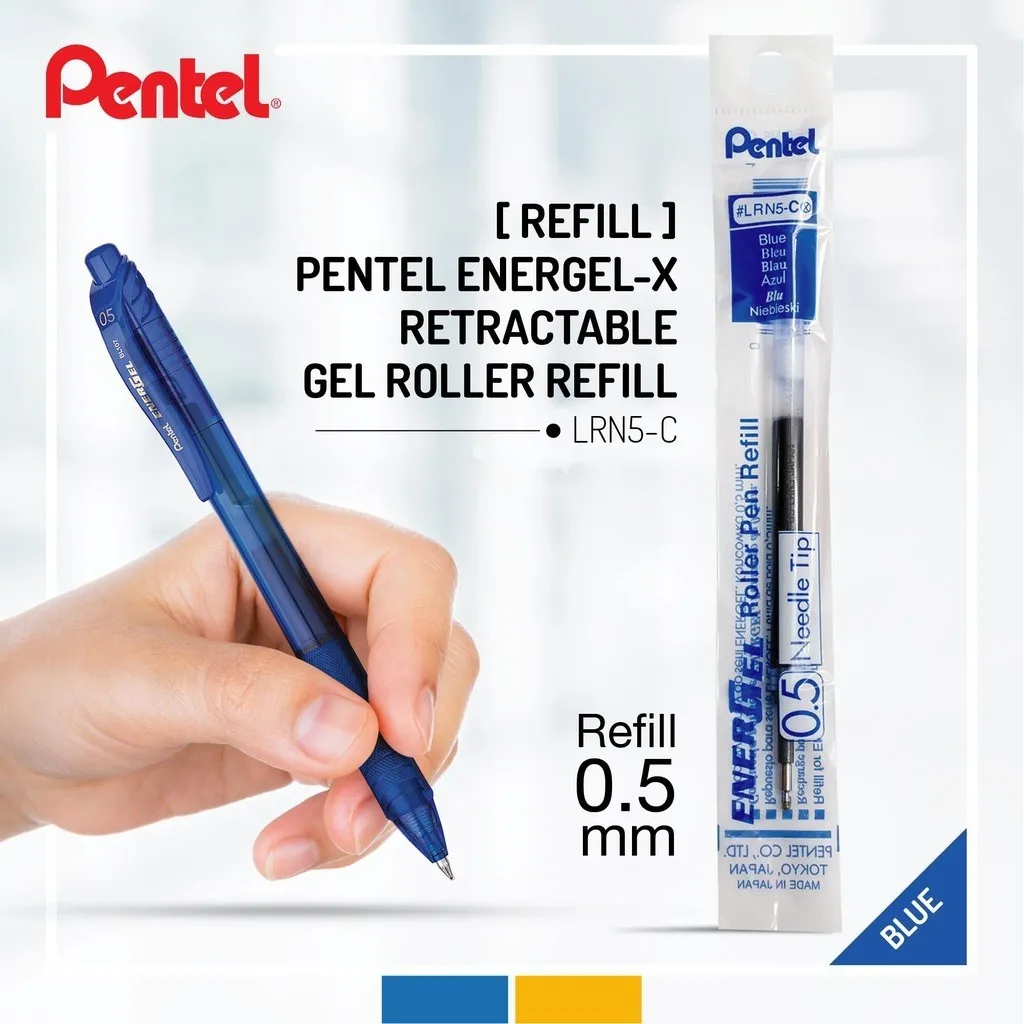 Ảnh Hộp 12 Ruột Bút Ngòi 0.5mm Pentel Energel LRN5 | Mực An Toàn Cho Sức Khỏe | Nhanh Khô 1/3 Giây 2