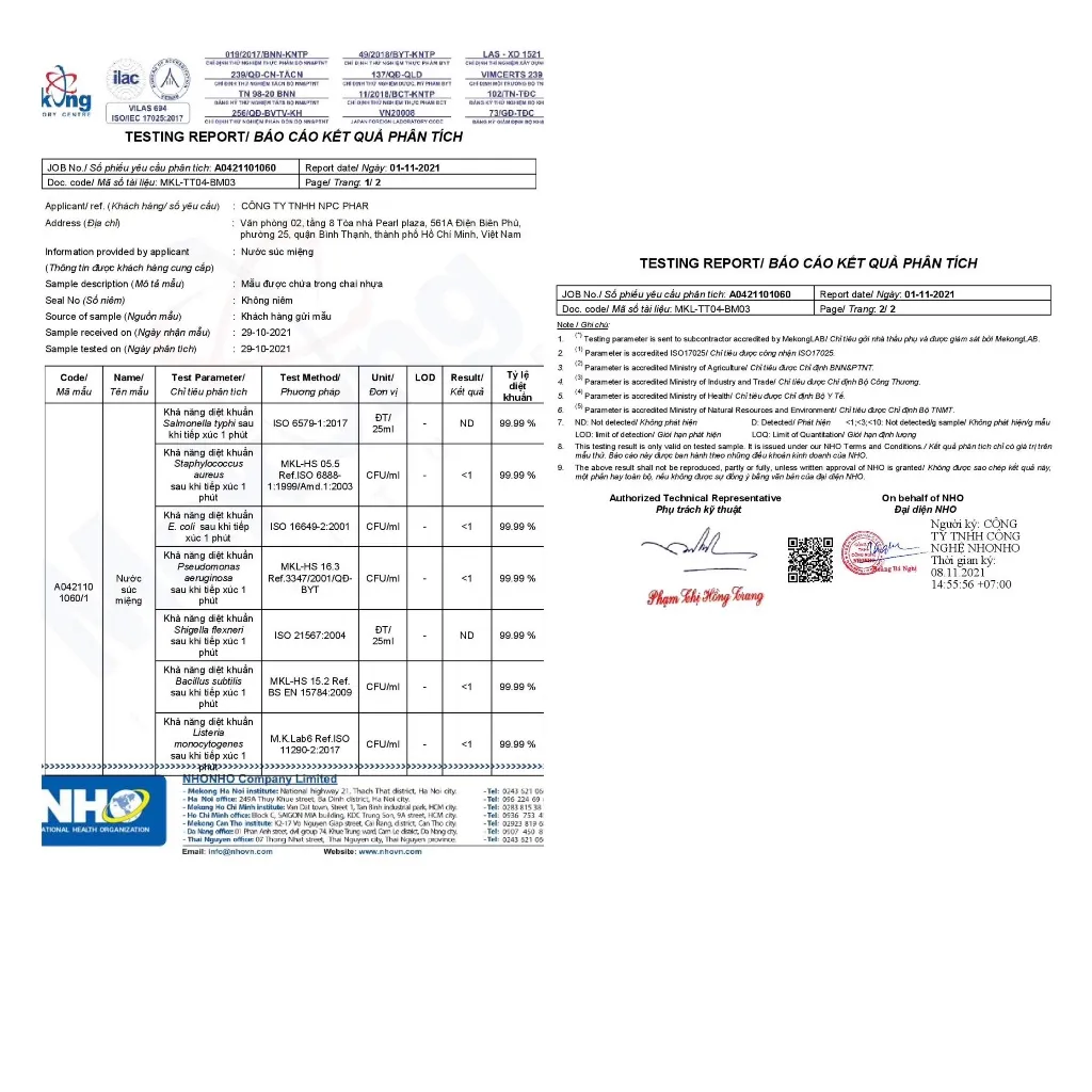Ảnh Hộp 20 gói nước súc miệng NPC Phyto làm sạch, khử hôi miệng, tinh dầu cam - 10ml/gói - NPC PHAR 3