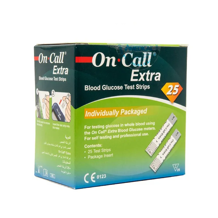 Ảnh Hộp 25 Que Thử Đường Huyết On Call Extra Mỗi Que Trong Một Túi Nhôm Riêng 2