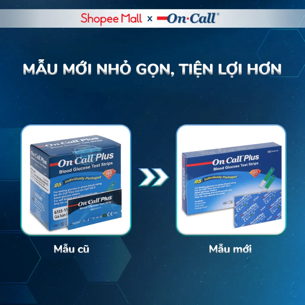 Ảnh Hộp 25 Que Thử Đường Huyết On Call Plus Rời Từng Que Trong Túi Thiếc 4
