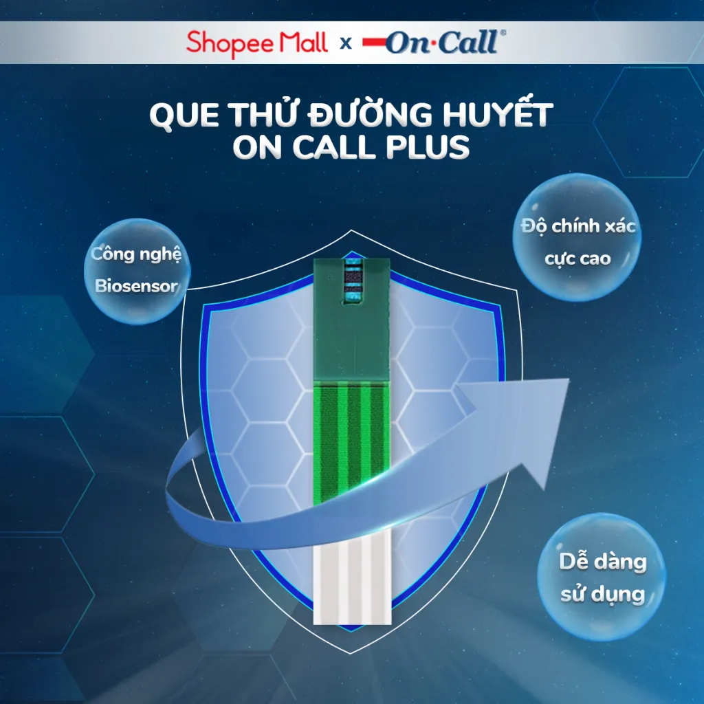 Ảnh Hộp 25/50 Que Thử Đường Huyết On Call Plus Dùng Cho Máy On Call Plus & On Call EZ II 4