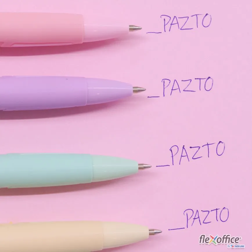 Ảnh Hộp 5 cây Bút Gel Thiên Long FO-GELB039/VN ngòi 0.6mm - Bút gel 5 tone màu pastel mực xanh bút dạng mực dầu viết trơn êm 3