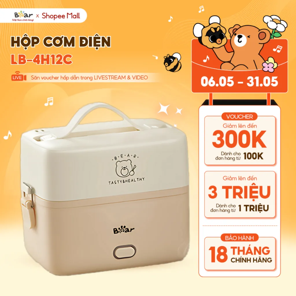 Đánh Giá Hộp Cơm Cắm Điện Bear SB-HC12L: Hâm Nóng Nhanh, Tiện Lợi Cho Dân Văn Phòng