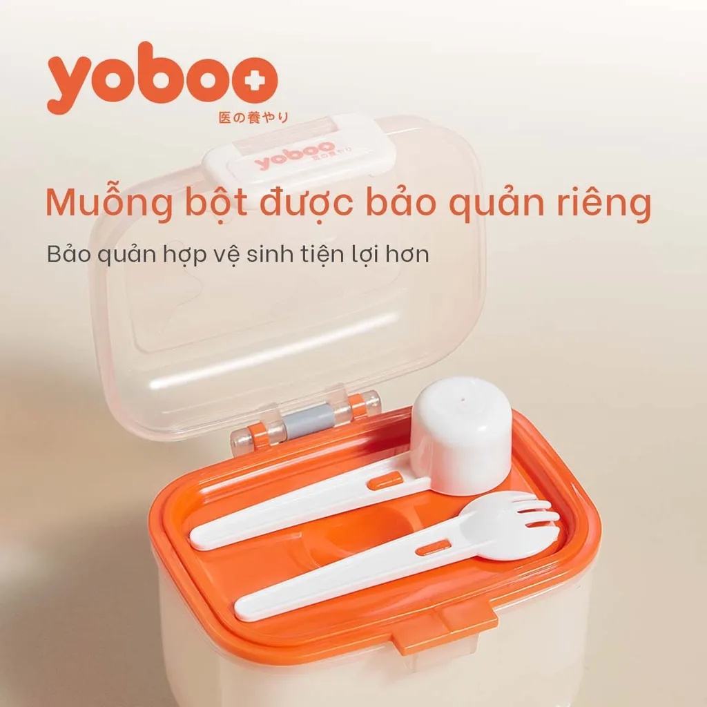 Ảnh Hộp đựng sữa bột chống ẩm đa năng cho bé Yoboo YB-0032 có ngăn đựng muỗng 2 lớp nắp đậy 360ml - Hàng chính hãng 1