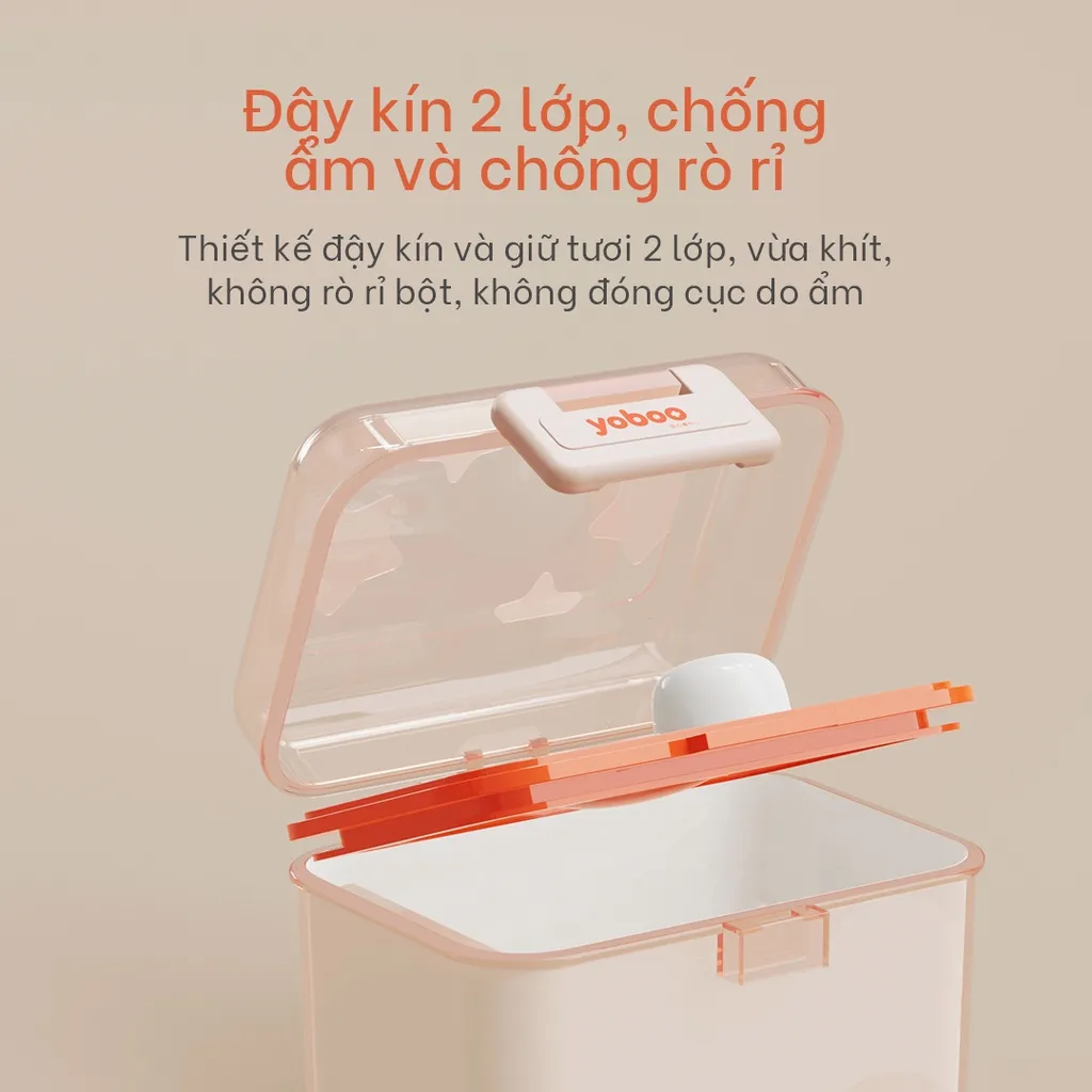 Ảnh Hộp đựng sữa bột chống ẩm đa năng cho bé Yoboo YB-0032 có ngăn đựng muỗng 2 lớp nắp đậy 360ml - Hàng chính hãng 3