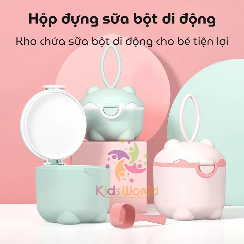 Ảnh Hộp đựng sữa bột, thức ăn KidAndMom Dung Tích 225ml có quai cầm tiện lợi cho mẹ và bé 2