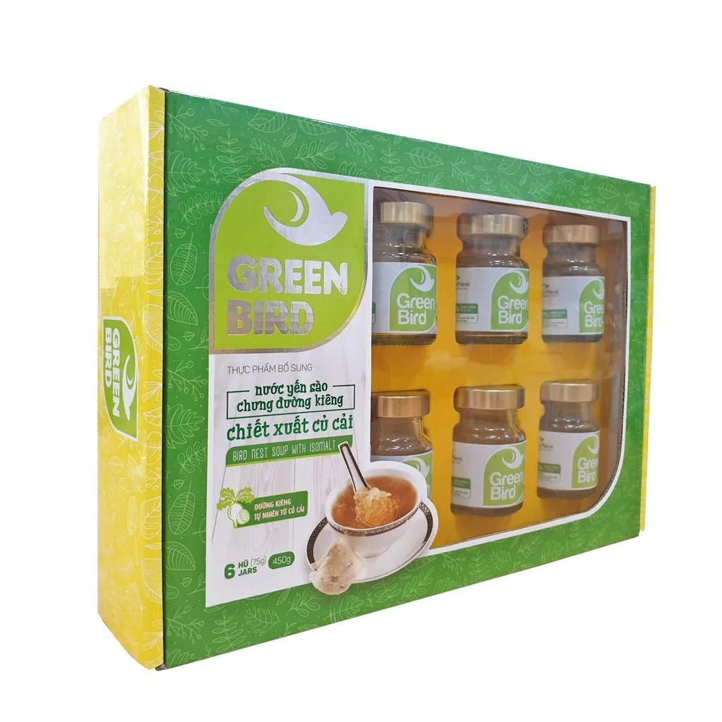 Ảnh Hộp quà Nước Yến Sào Chưng Đường Kiêng Củ Cải - GREEN BIRD - (6 hũ /72g) 2