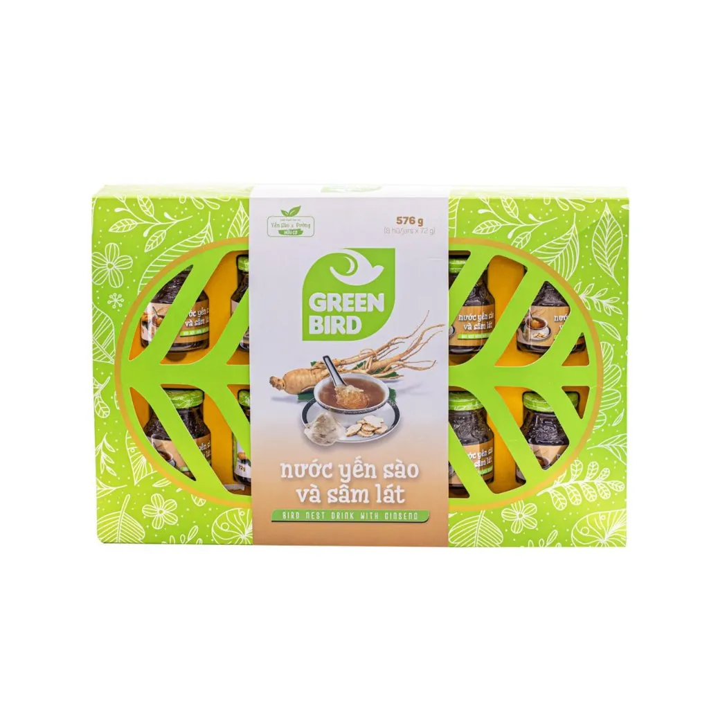 Ảnh Hộp quà Nước Yến Sào Và Sâm Lát - GREEN BIRD - (8 hũ /72g) 2