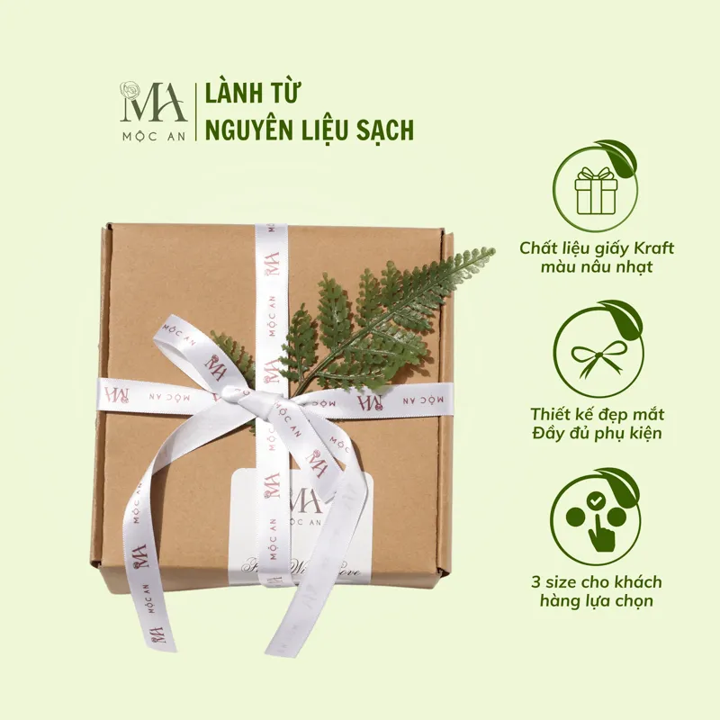 Ảnh Hộp Quà Xanh Chất Liệu Giấy Kraft Thích Hợp Dùng Để Tặng Quà Người Thân, Tăng Sự Tinh Tế Và Tấm Lòng Của Người Gửi 2