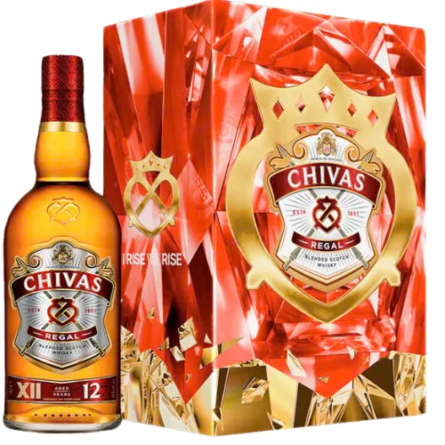 Ảnh Hộp Rượu Quà Tết 2025 Whisky Chivas Regal 12 YO Nồng Độ Alc 40% 700ml Kèm Hộp và Túi Giấy 2
