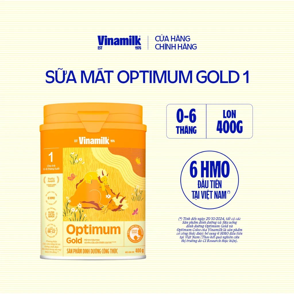 Ảnh Hộp Sữa bột Vinamilk Optimum Gold 1 - Hộp thiếc 400g 4