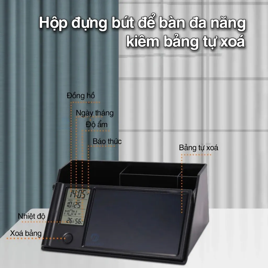 Ảnh Hộp đựng bút cao cấp Manigo P01001 kèm bảng vẽ tự xóa đồng hồ xem giờ tiện dụng cho bé yêu học tập 2