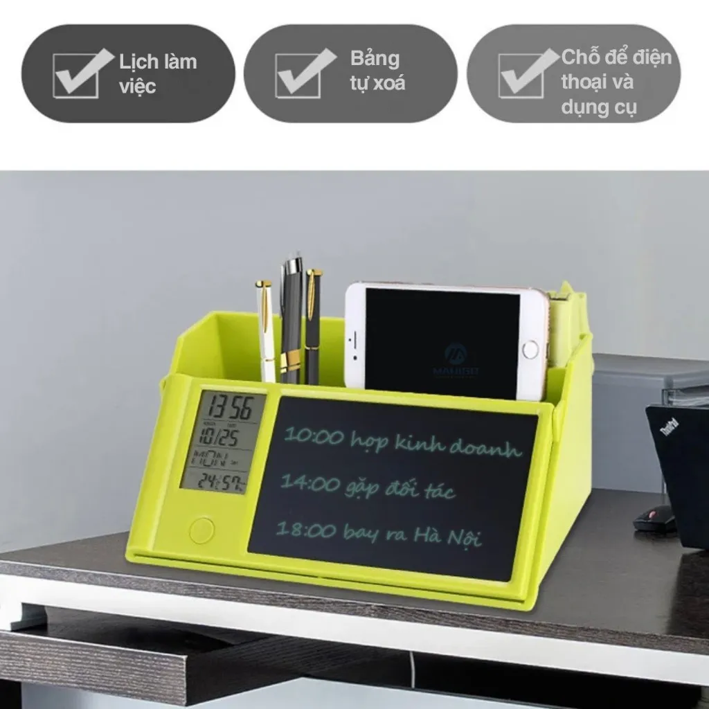 Ảnh Hộp đựng bút cao cấp Manigo P01001 kèm bảng vẽ tự xóa đồng hồ xem giờ tiện dụng cho bé yêu học tập 4