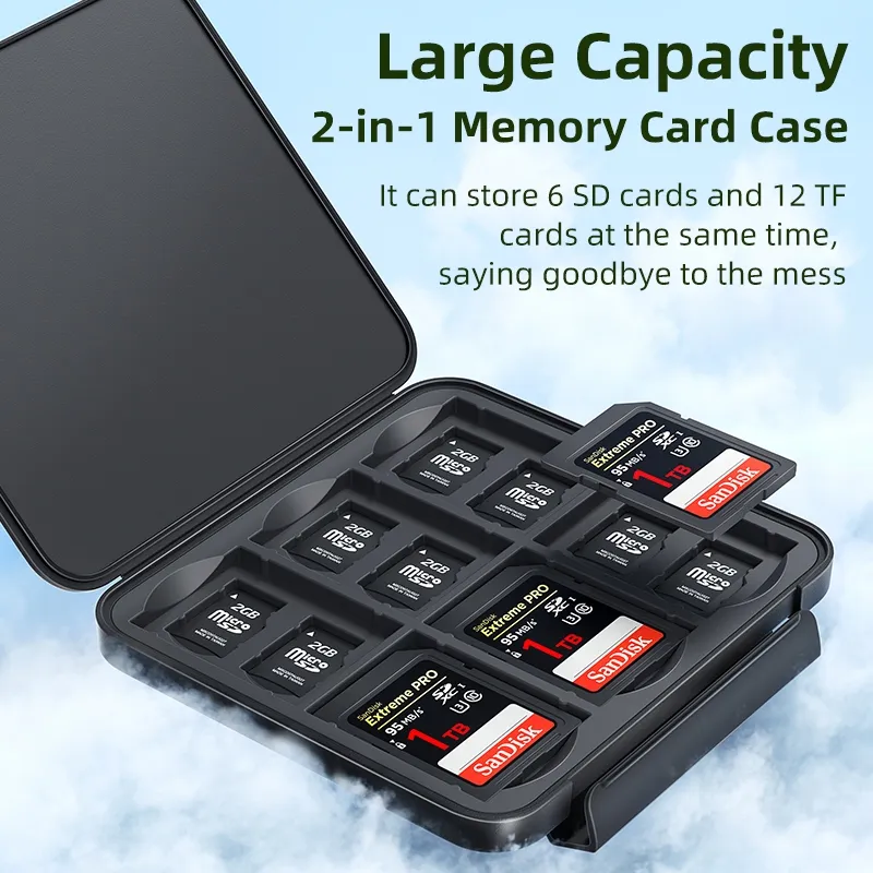 Ảnh Hộp đựng thẻ Llano Hộp đựng thẻ nhớ chống nước & chống sốc cho thẻ SD / Micro SD TF Hộp đựng thẻ lưu trữ Hộp bảo vệ có nhãn 1