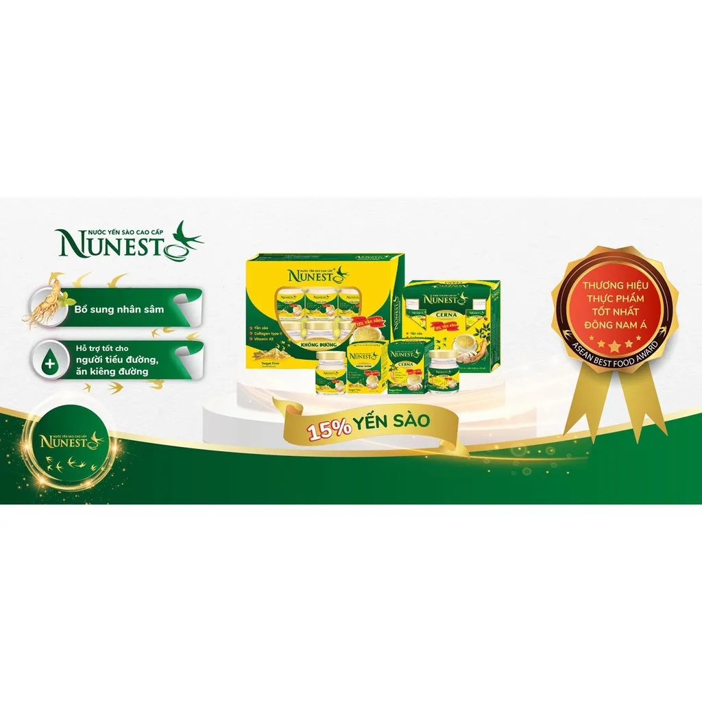 Ảnh Hộp yến sào cao cấp nhân sâm không đường Nunest Cerna (6 lọ x 70ml) 4