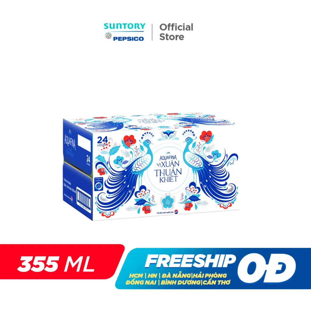 Ảnh [HOT-CHỈ 89K]Thùng 24 Chai Nước tinh khiết Aquafina (355ml/chai) 2