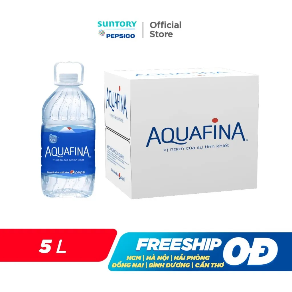Ảnh [HOT-CHỈ 96K]Thùng 4 Chai Nước tinh khiết Aquafina (5L/chai) 1