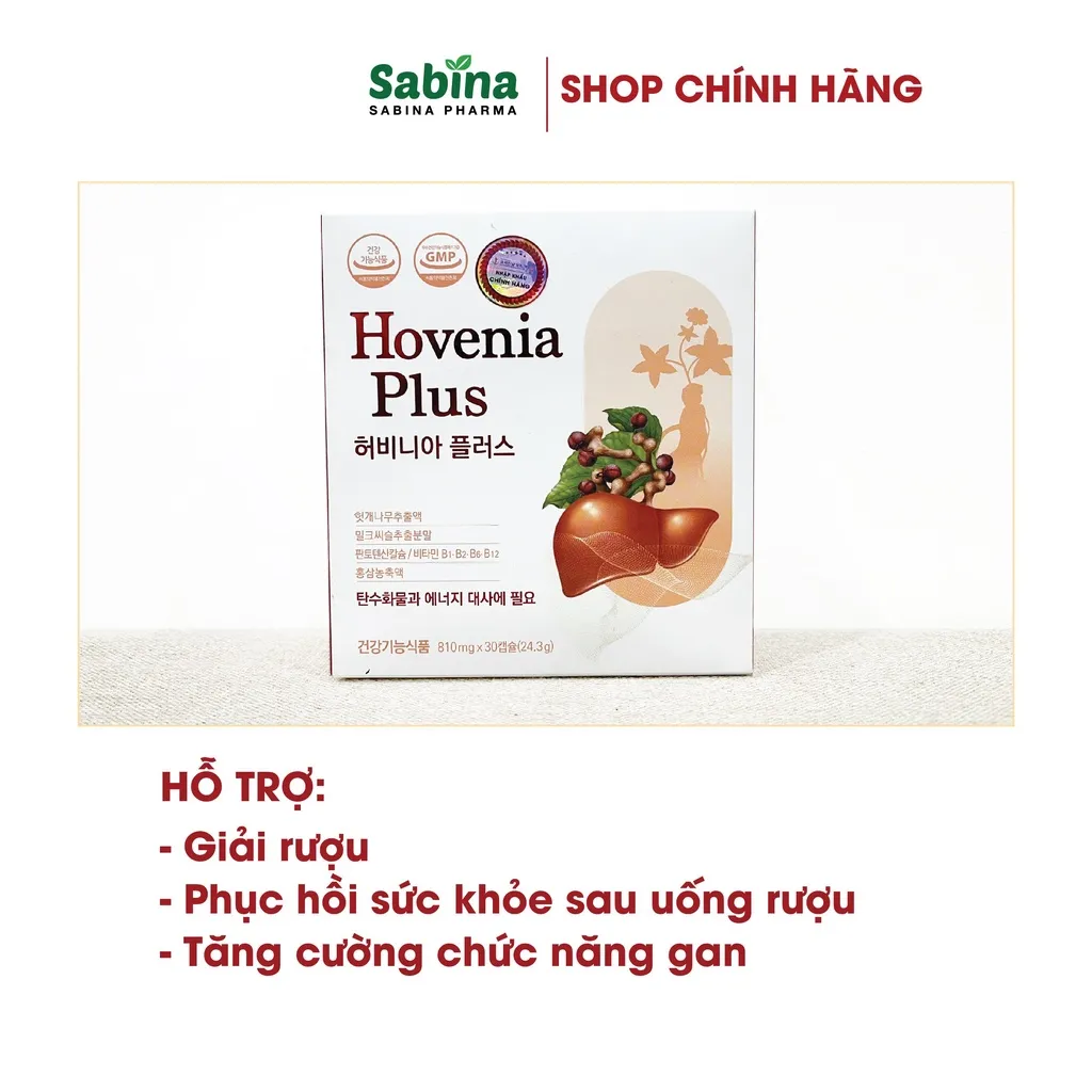 Ảnh Hovenia Plus – Thực phẩm bảo vệ sức khoẻ hỗ trợ giải rượu và tăng cường chức năng gan 24,3g 1