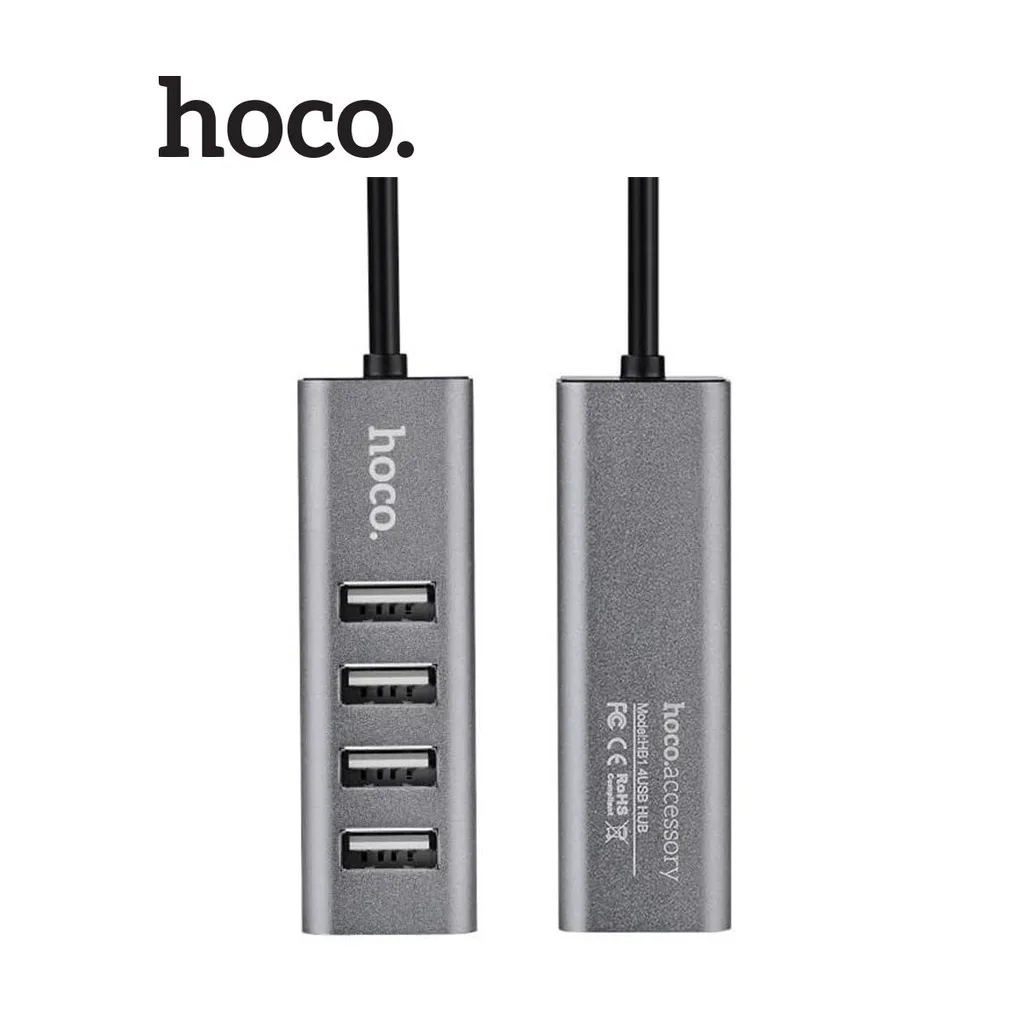 Ảnh HUB 4 cổng USB Hoco HB1 tương thích cao chất liệu vỏ hợp kim nhôm cao cấp 2
