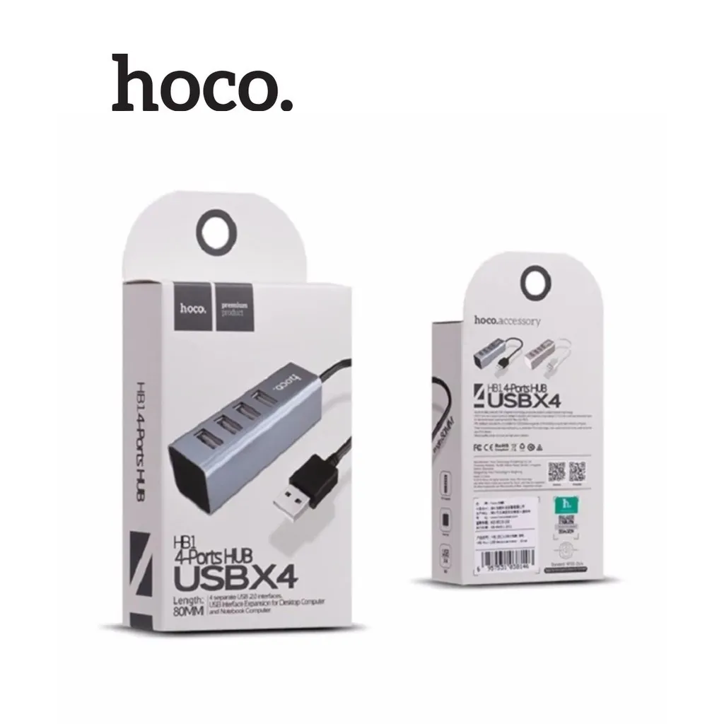 Ảnh HUB 4 cổng USB Hoco HB1 tương thích cao chất liệu vỏ hợp kim nhôm cao cấp 4