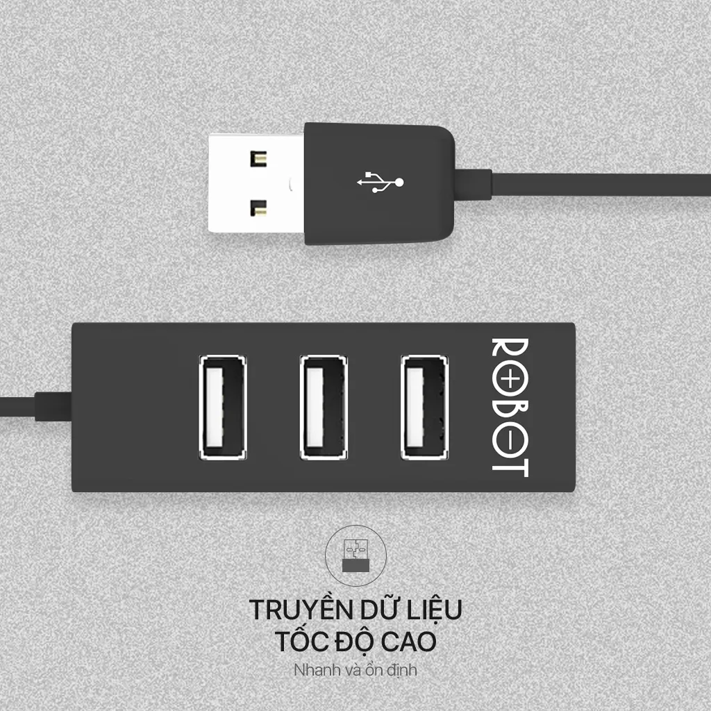 Ảnh HUB Chuyển Đổi ROBOT H140-80 4 Cổng USB Hàng Chính Hãng Bảo Hành 12 Tháng 1 Đổi 1 4
