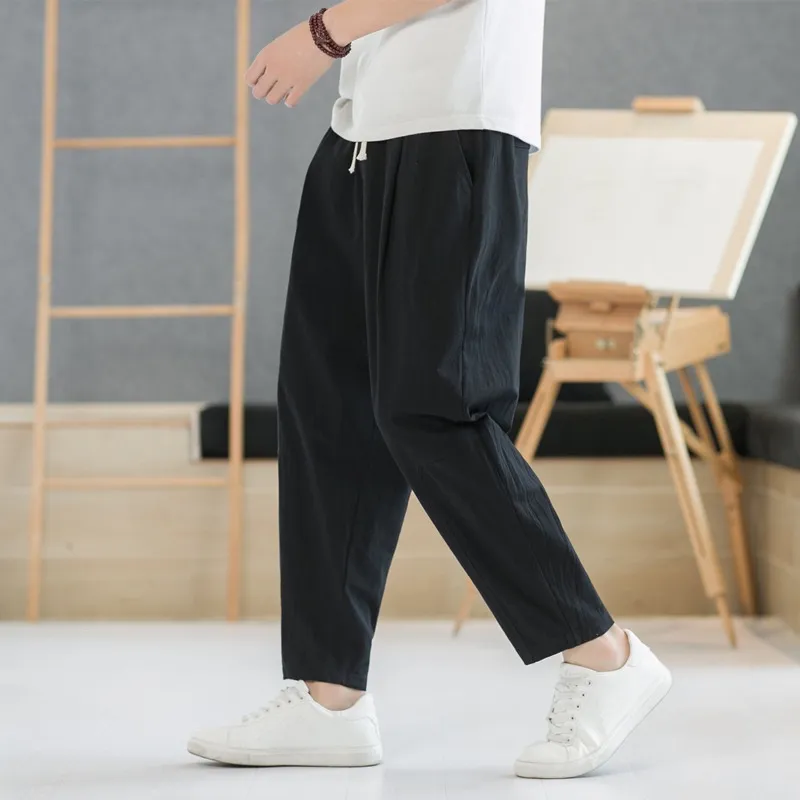 Quần Crop Nam IELGY Ống Rộng Phong Cách Hàn Quốc | Mỏng, Màu Trơn Giá Tốt