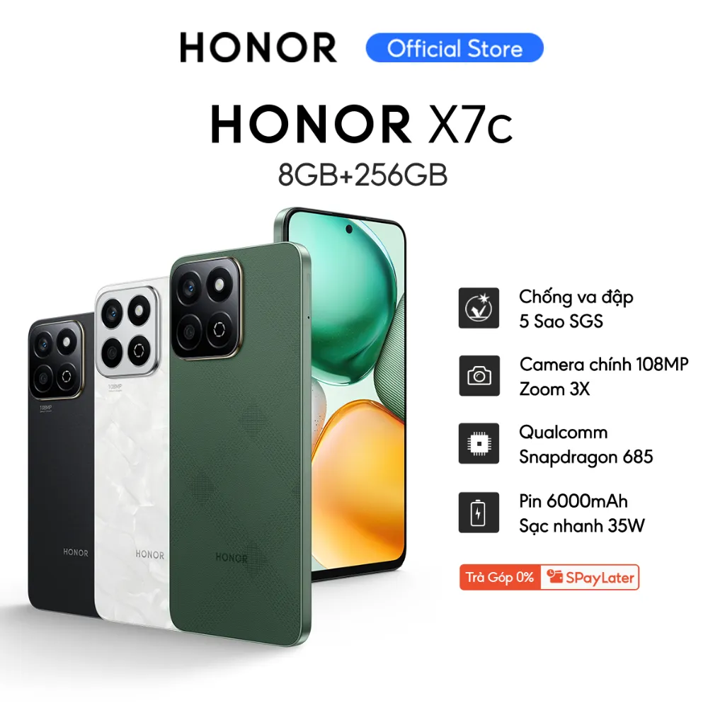Ảnh Điện thoại di động HONOR X7c 8GB + 256GB | Pin 6000mAh | Camera 108MP| Loa kép | Kháng nước IP64 2