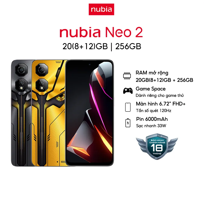 Ảnh Điện thoại Gaming Nubia Neo 2 |20(8+12)GB/256GB | 6.72'' 120Hz| Trigger Kép| Sạc nhanh 33W 1