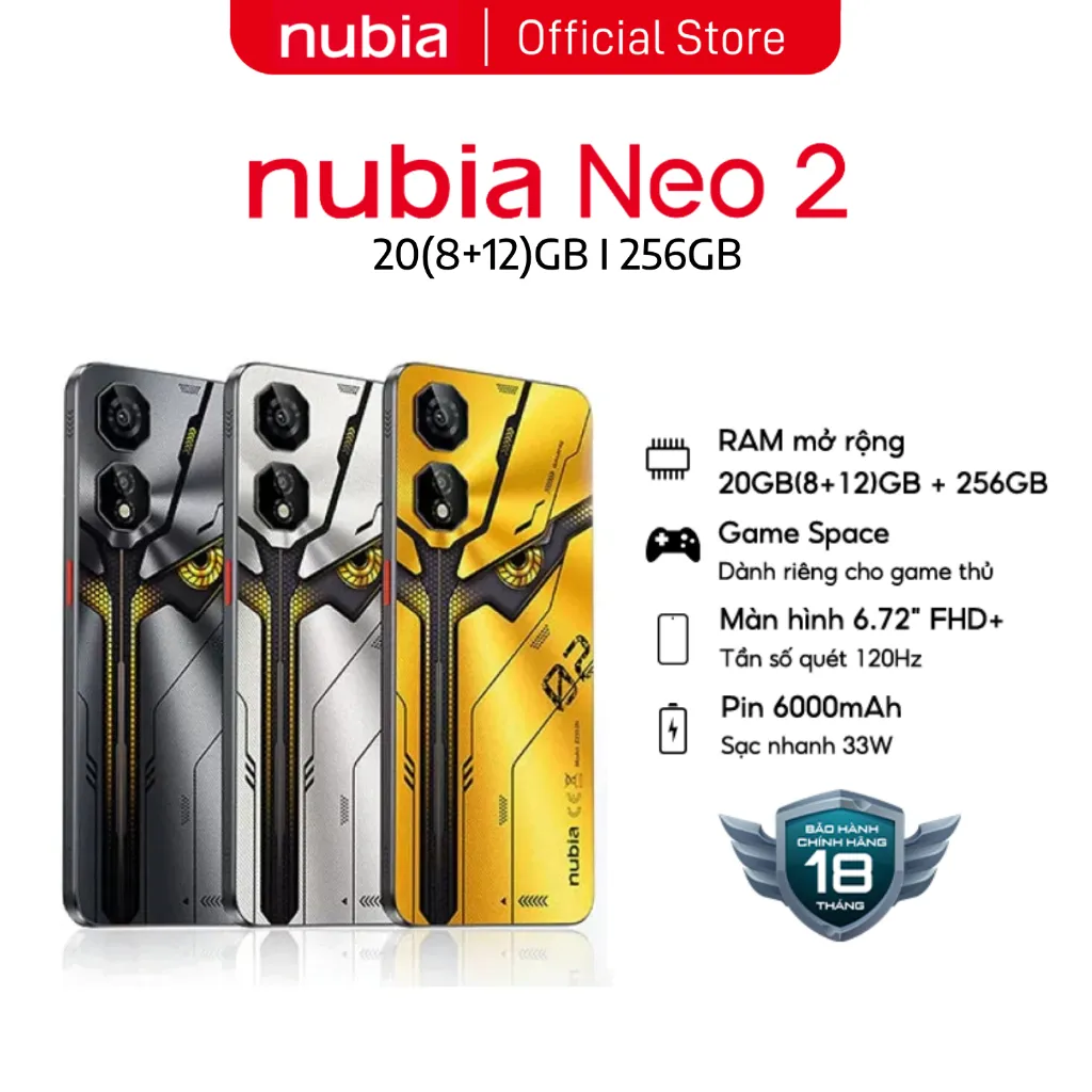 Ảnh Điện thoại Gaming Nubia Neo 2| 20(8+12)GB/256GB| 6.72'' 120Hz | Sạc nhanh 33W| BH 18 tháng 2