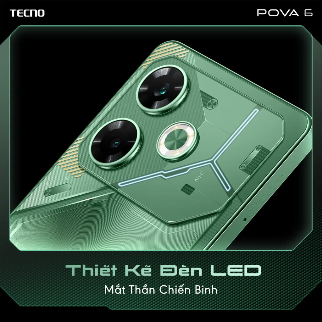 Ảnh Điện thoại gaming Tecno Pova 6 (8+8)GB/256GB I 6000mAh + 70W I AMOLED 120Hz I 108MP 4