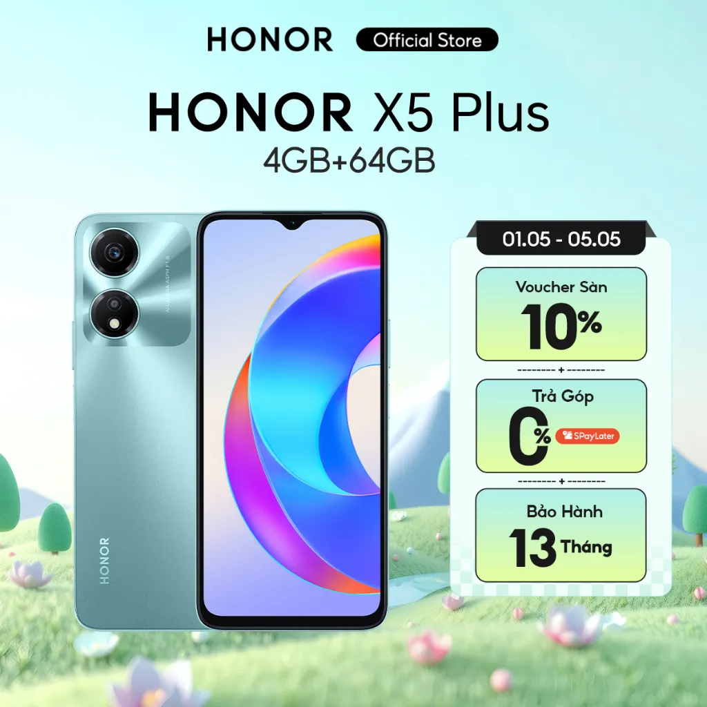 Ảnh Điện thoại HONOR X5 Plus 4GB+64GB | Pin 5200mAh 90Hz | Màn hình 6.56" | BH 13 Tháng Hàng Chính Hãng 1