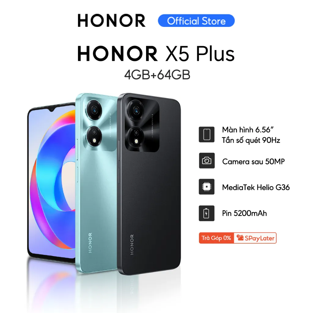 Ảnh Điện thoại HONOR X5 Plus 4GB+64GB | Pin 5200mAh 90Hz | Màn hình 6.56" | BH 13 Tháng Hàng Chính Hãng 2