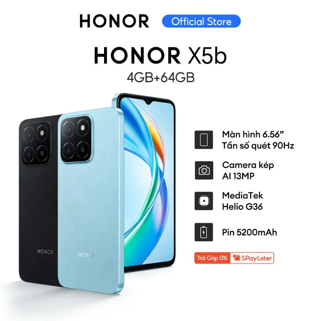 Ảnh Điện thoại HONOR X5b (4+4)GB+64GB | Pin 5200mAh 90Hz | Màn hình 6.56" | BH 13 Tháng Hàng Chính Hãng 1