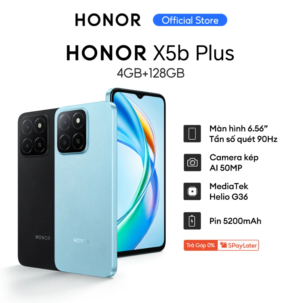 Ảnh Điện thoại HONOR X5b Plus (4+4)GB+128GB | Pin 5200mAh 90Hz | Màn hình 6.56" | Bảo Hành 13 Tháng 1