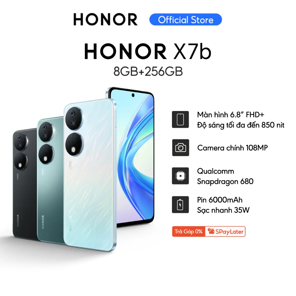 Ảnh Điện thoại HONOR X7b 8GB+256GB | Pin 6000mAh, Camera 108MP, Màn hình 6.8" | Bảo hành 13 tháng 2