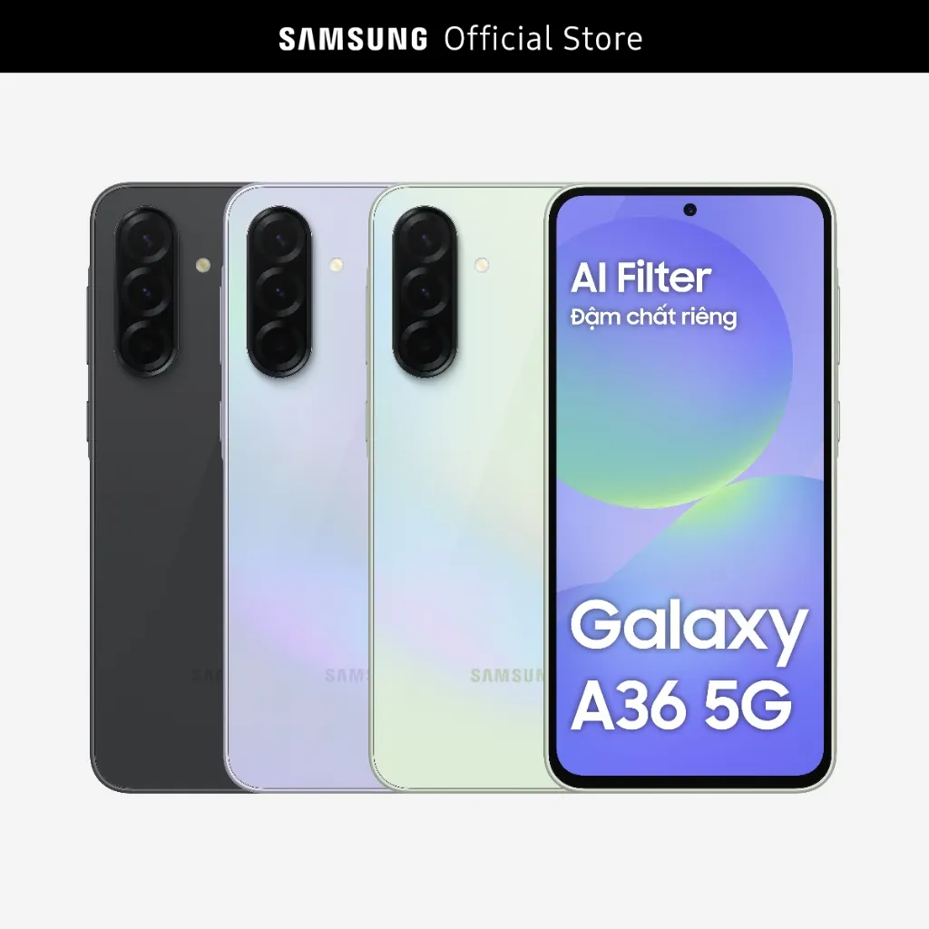Ảnh Điện thoại Samsung Galaxy A36 5G (8/128GB), Màn Hình FHD 6.7”, Mặt lưng kính, AI-Create Filter, Chip Snapdragon 6 Gen 3 2